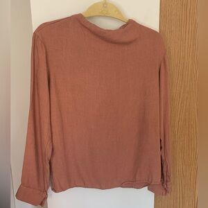 Uniqlo Women's Terracotta Long Sleeve Blouse